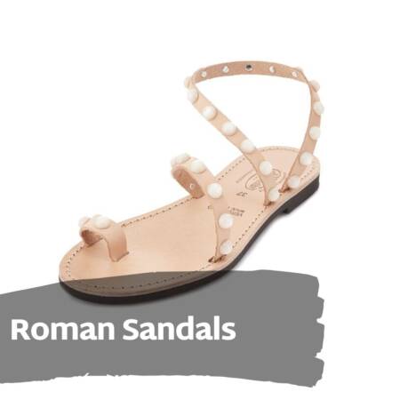 Roman sandals in leather